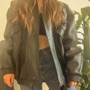 💣⛓ VINTAGE OVERSIZED LEATHER JACKET